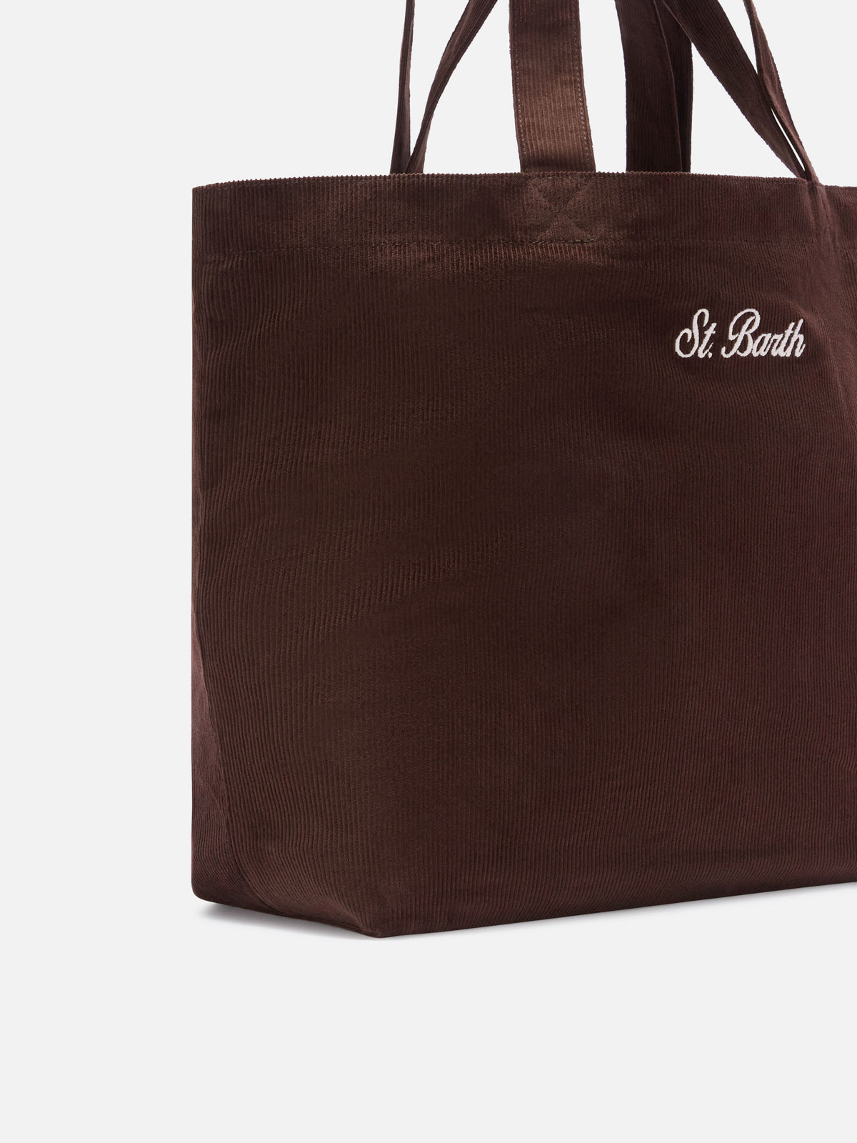 Braune Essential Cordtasche tote mit Logo-Stickerei 