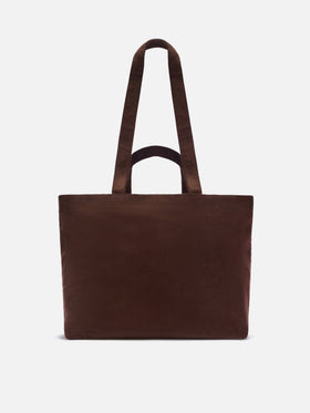 Braune Essential Cordtasche tote mit Logo-Stickerei 