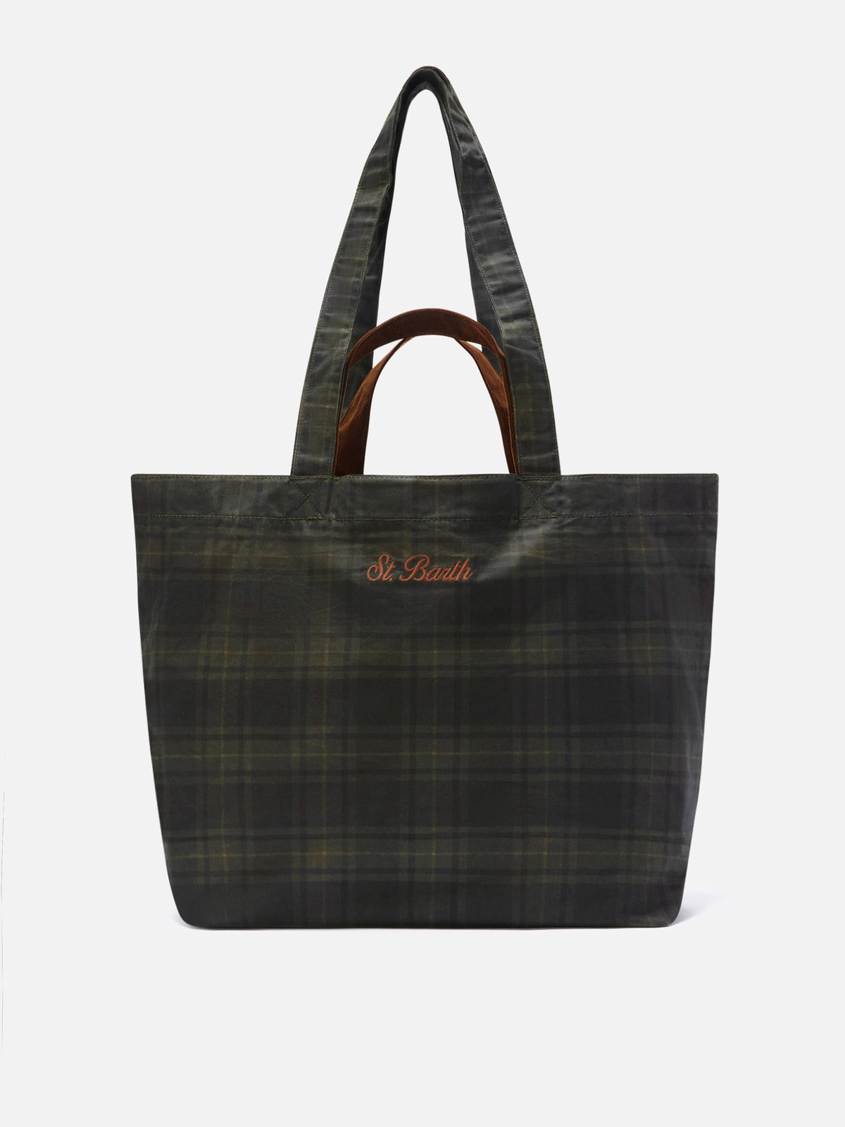 Essential gewachste tote Tasche mit Tartanmuster 