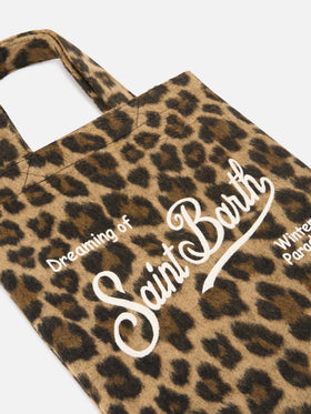Sac Mini Essential en feutre tote avec imprimé léopard 