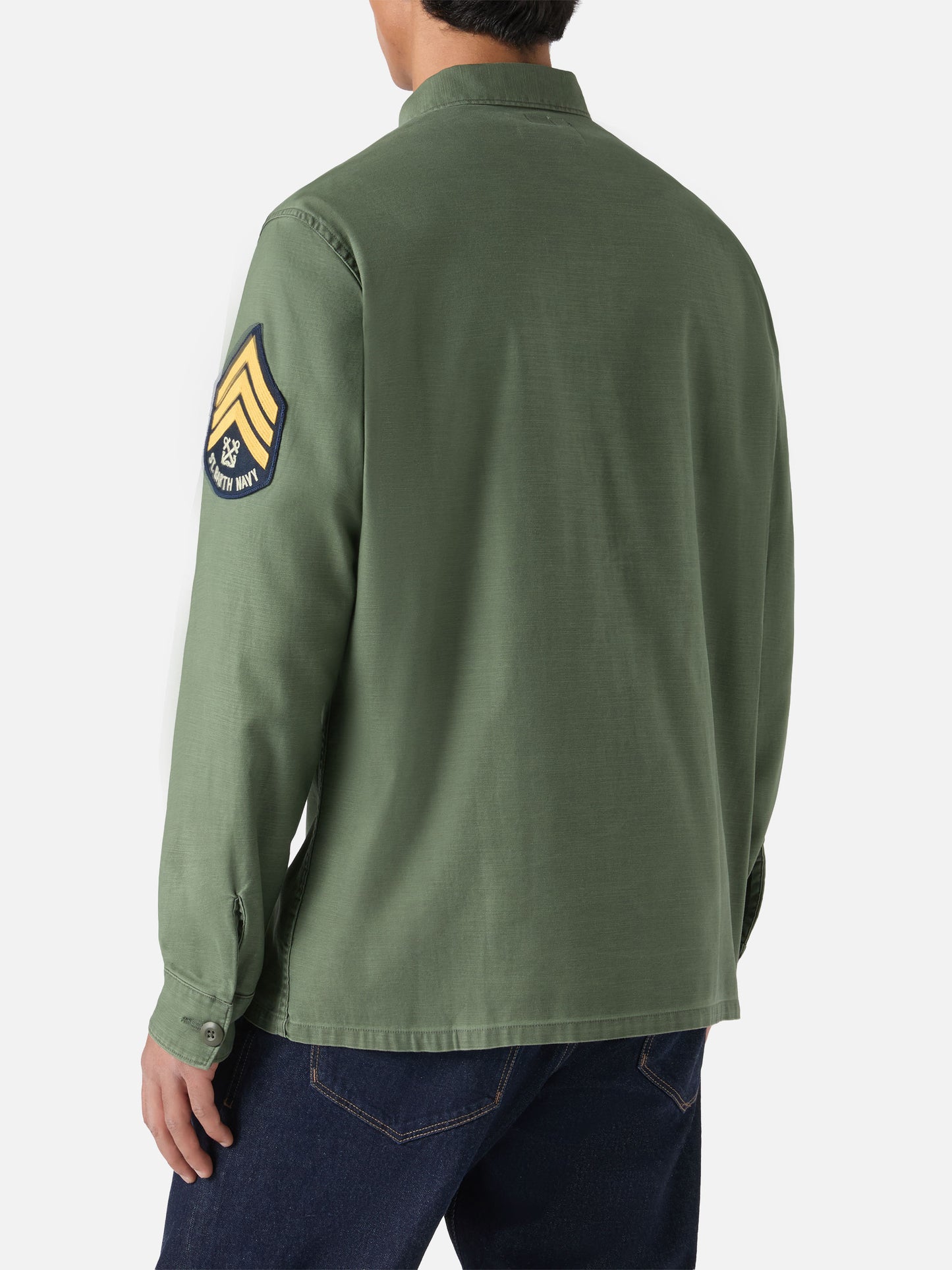 Esteban besticktes Overshirt in Militärgrün