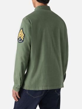 Esteban besticktes Overshirt in Militärgrün