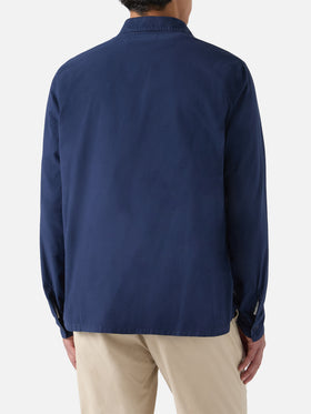 Esteban besticktes Overshirt in Marineblau