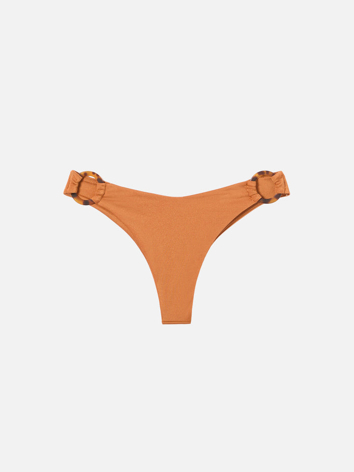 Bikini bralette Juca Evelyn con anello in giallo ocra shiny