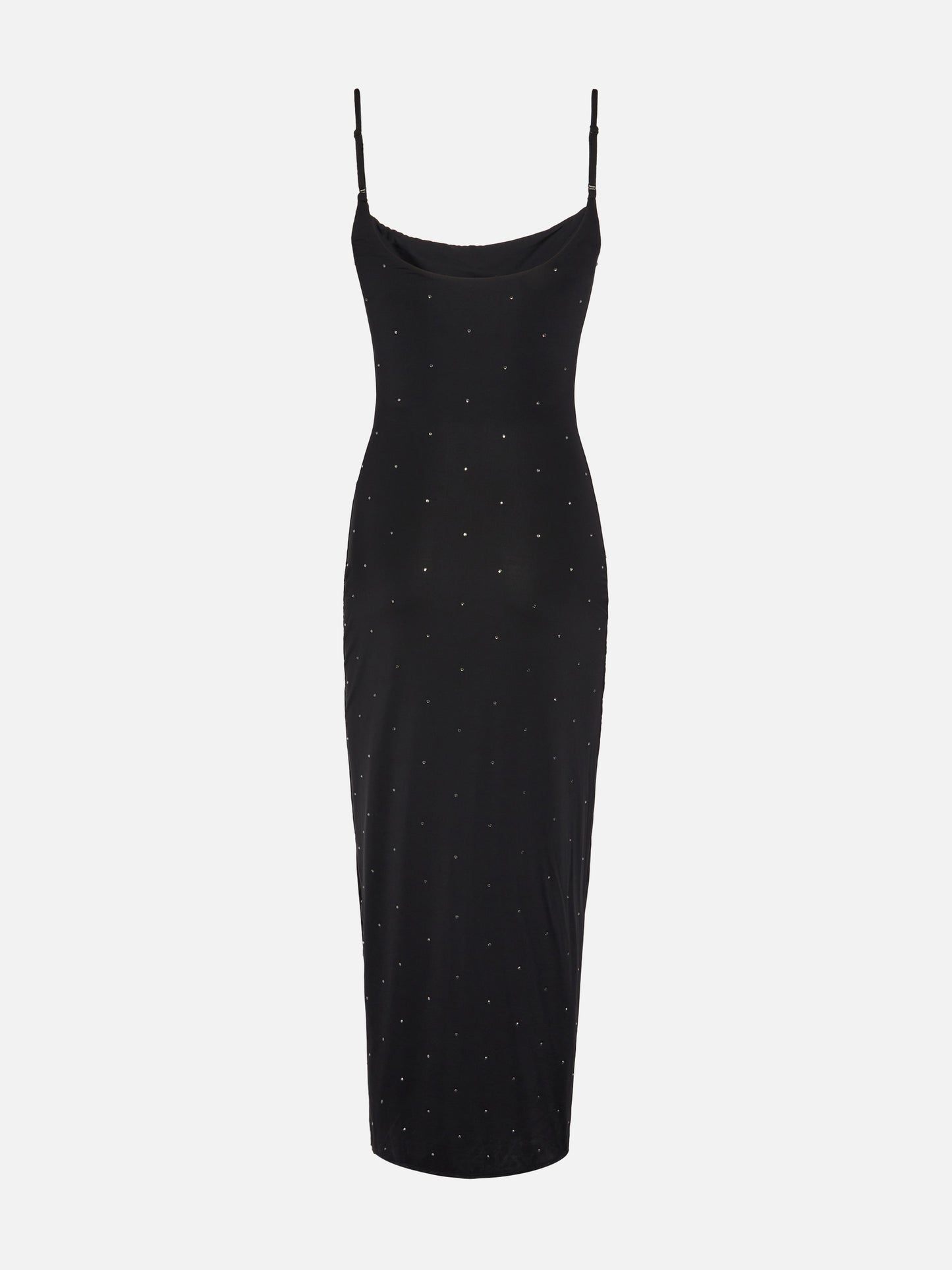 Slip dress lungo nero aderente Evy