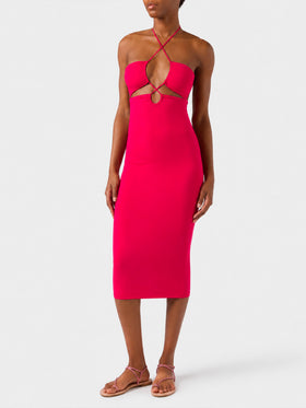 Longuette cutout fuchsia dress Farah