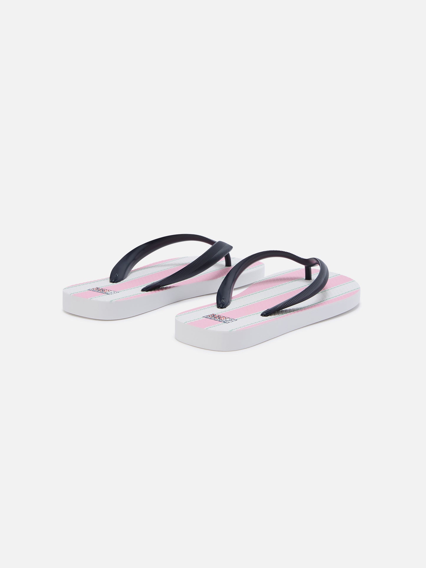 Chanclas tipo slip-on de goma con rayas rosas y blancas 