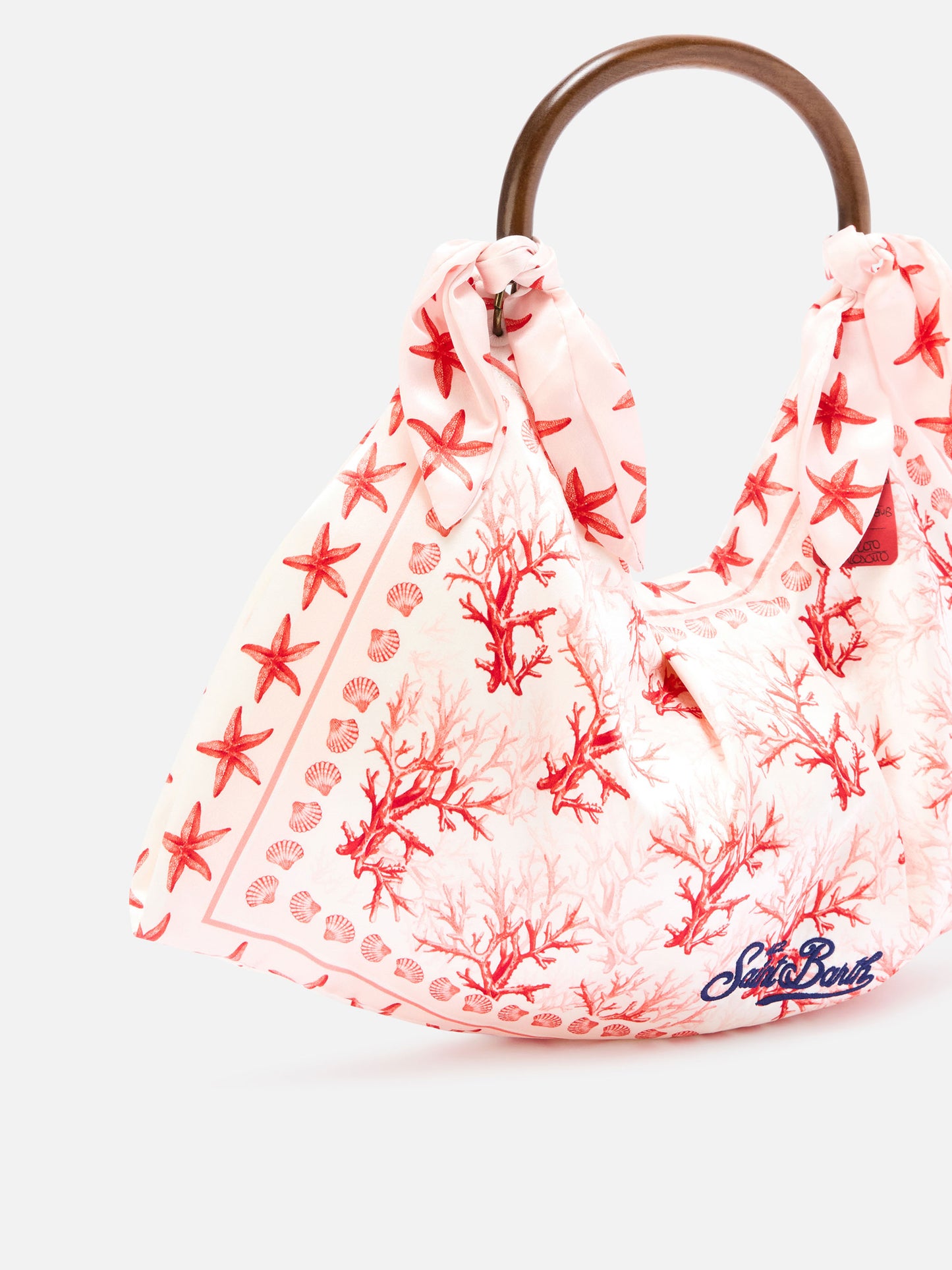 Borsa Foulard con struttura morbida e fantasia coralli