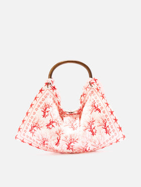 Borsa Foulard con struttura morbida e fantasia coralli