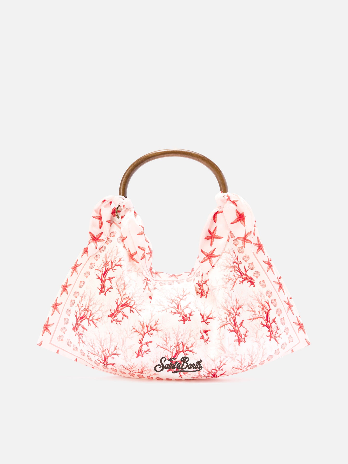 Sac foulard à la structure souple et au motif corail 