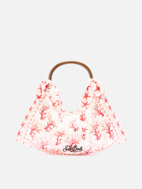 Sac foulard à la structure souple et au motif corail 