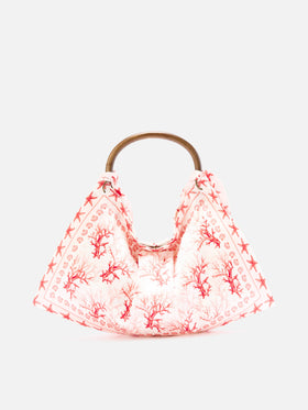 Sac foulard à la structure souple et au motif corail 