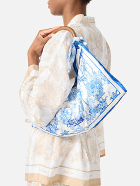 Sac foulard à structure souple avec motif toile de Jouy 