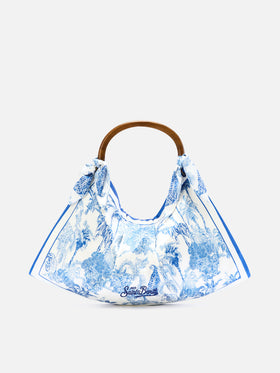 Sac foulard à structure souple avec motif toile de Jouy 