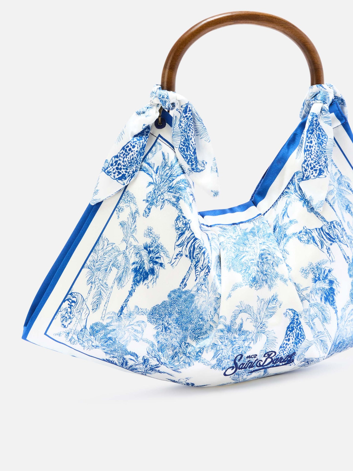 Sac foulard à structure souple avec motif toile de Jouy 