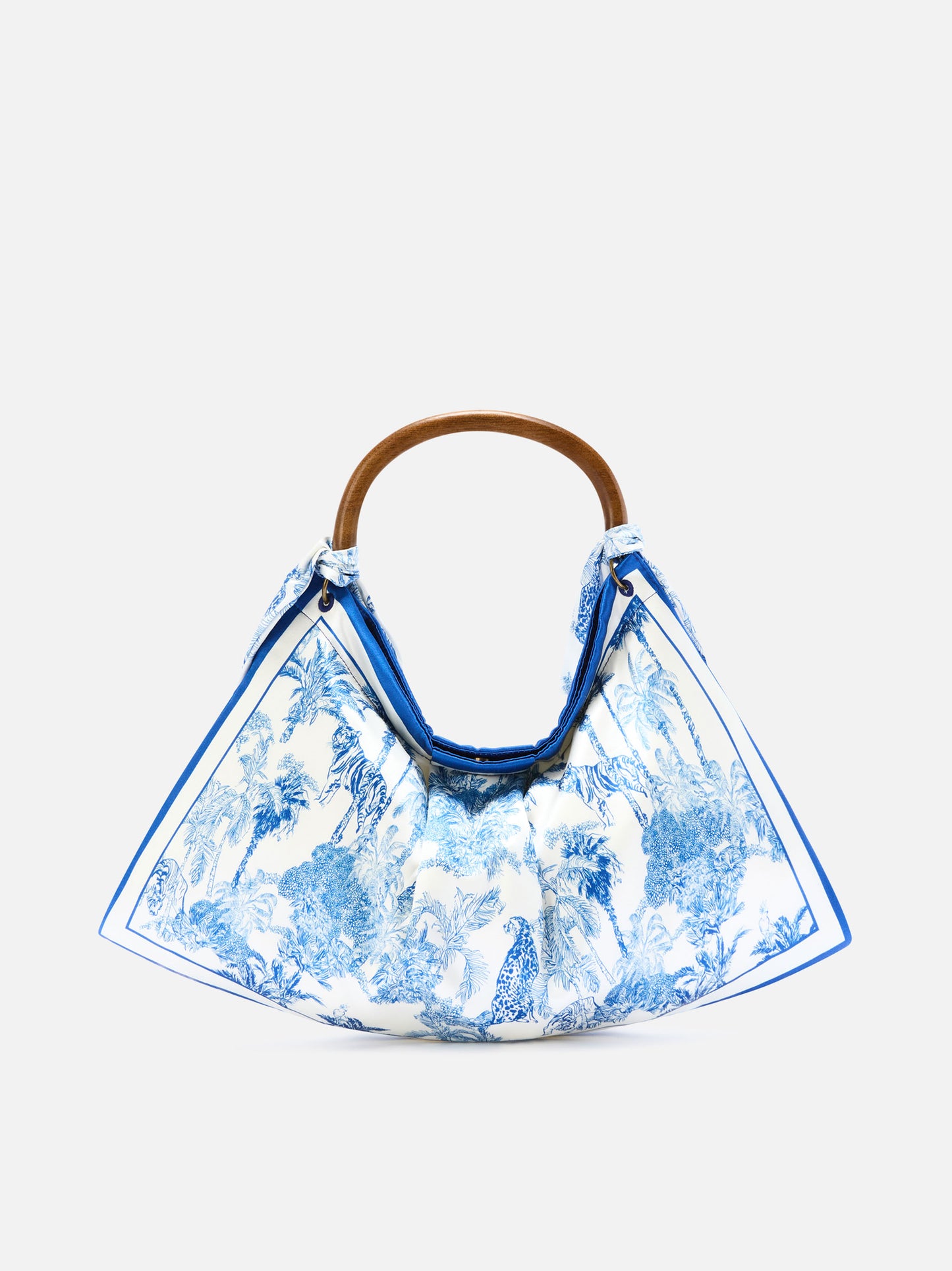 Sac foulard à structure souple avec motif toile de Jouy 