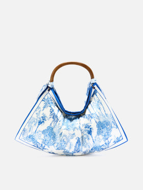 Sac foulard à structure souple avec motif toile de Jouy 
