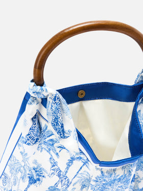 Sac foulard à structure souple avec motif toile de Jouy 