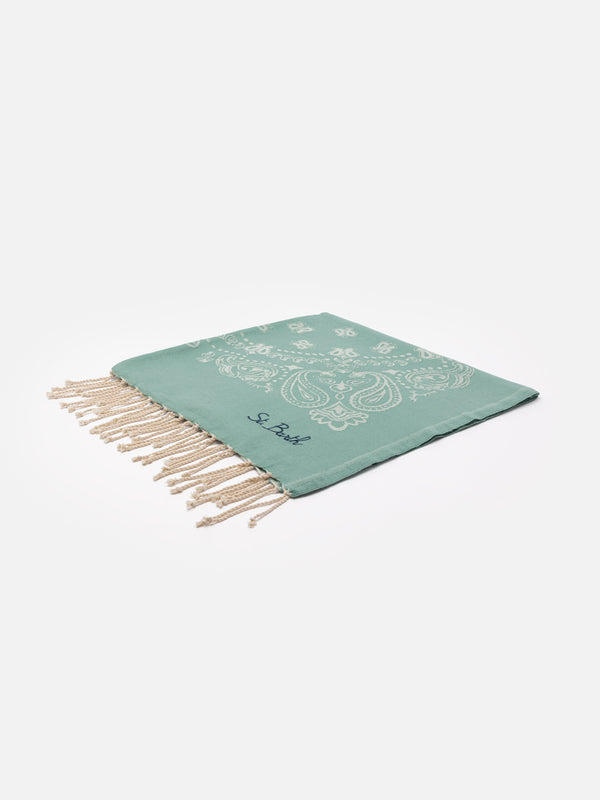 Foutas cotton beach towel with bandanna jacquard