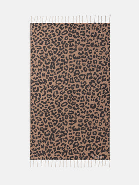 Foutas cotton beach towel with animalier jacquard