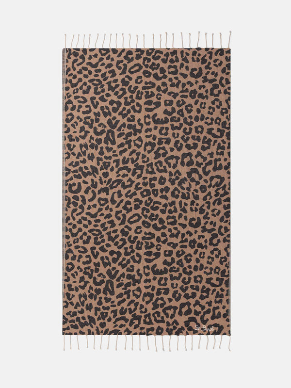 Foutas cotton beach towel with animalier jacquard