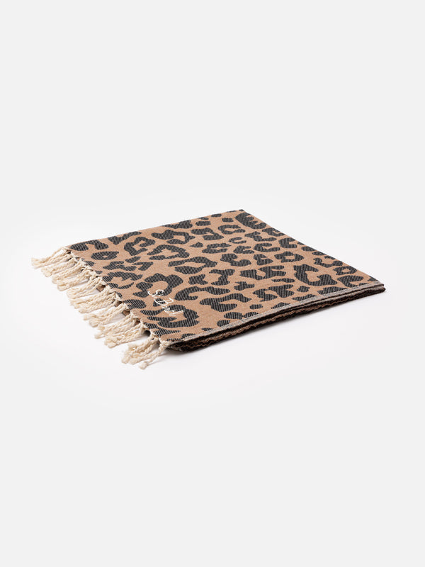 Foutas cotton beach towel with animalier jacquard