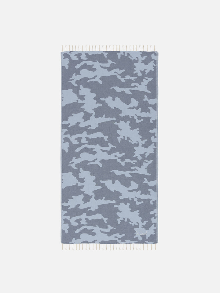 Cotton beach towel Fouta wiith camouflage jacquard