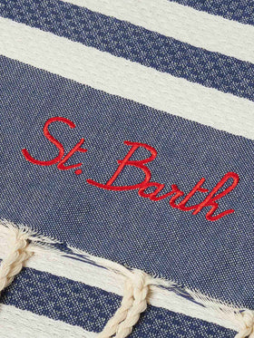 Telo mare Foutas a righe blu e bianche