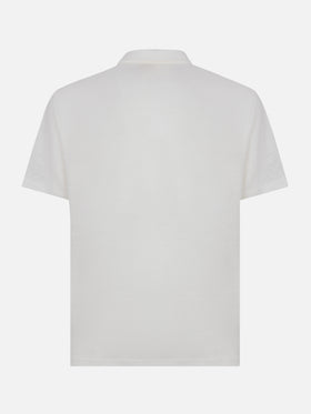 Weißes Leinen-Poloshirt Fraser