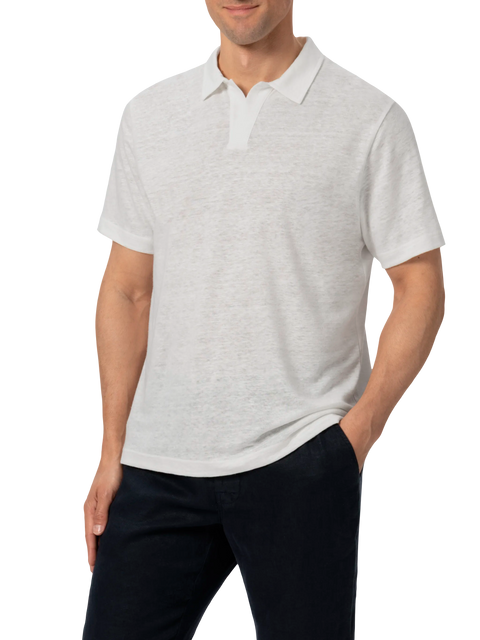 White linen buttonless polo shirt Fraser - MC2 Saint Barth