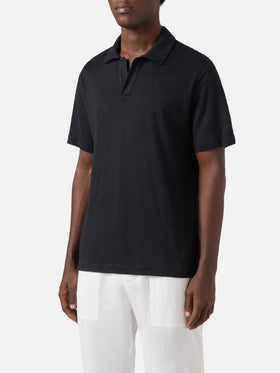 Polo Fraser in puro lino nero