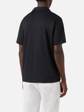 Polo Fraser in puro lino nero