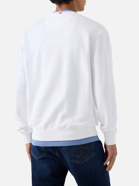 Sweat-shirt ras-du-cou Fourseason en coton blanc 