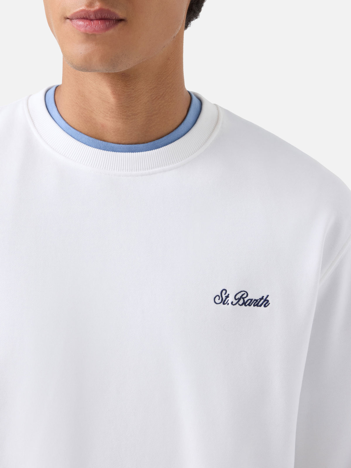 Sweat-shirt ras-du-cou Fourseason en coton blanc 