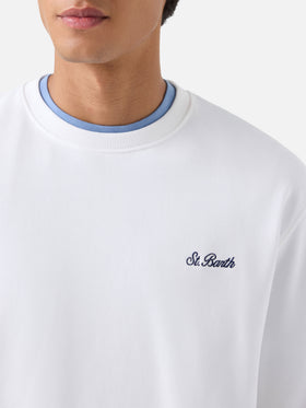 Sweat-shirt ras-du-cou Fourseason en coton blanc 
