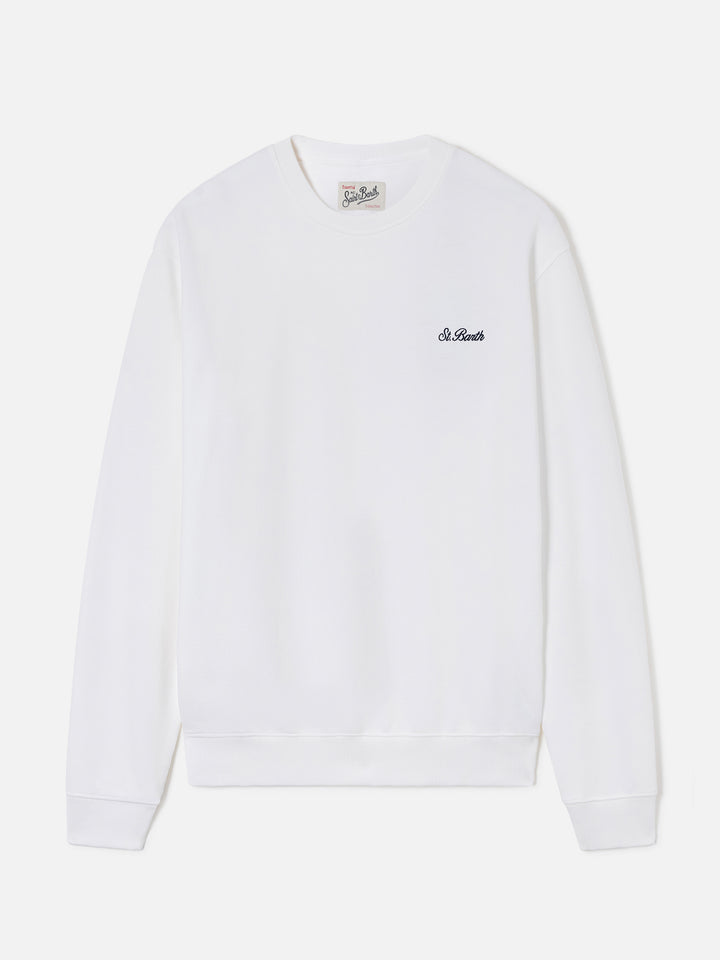 Sweat-shirt ras-du-cou Fourseason en coton blanc 