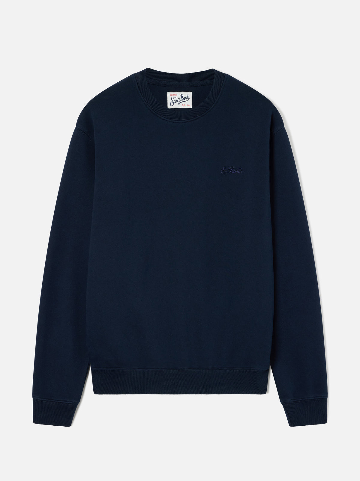 Sweat-shirt en coton Fourseason Navy blue avec logo brodé 