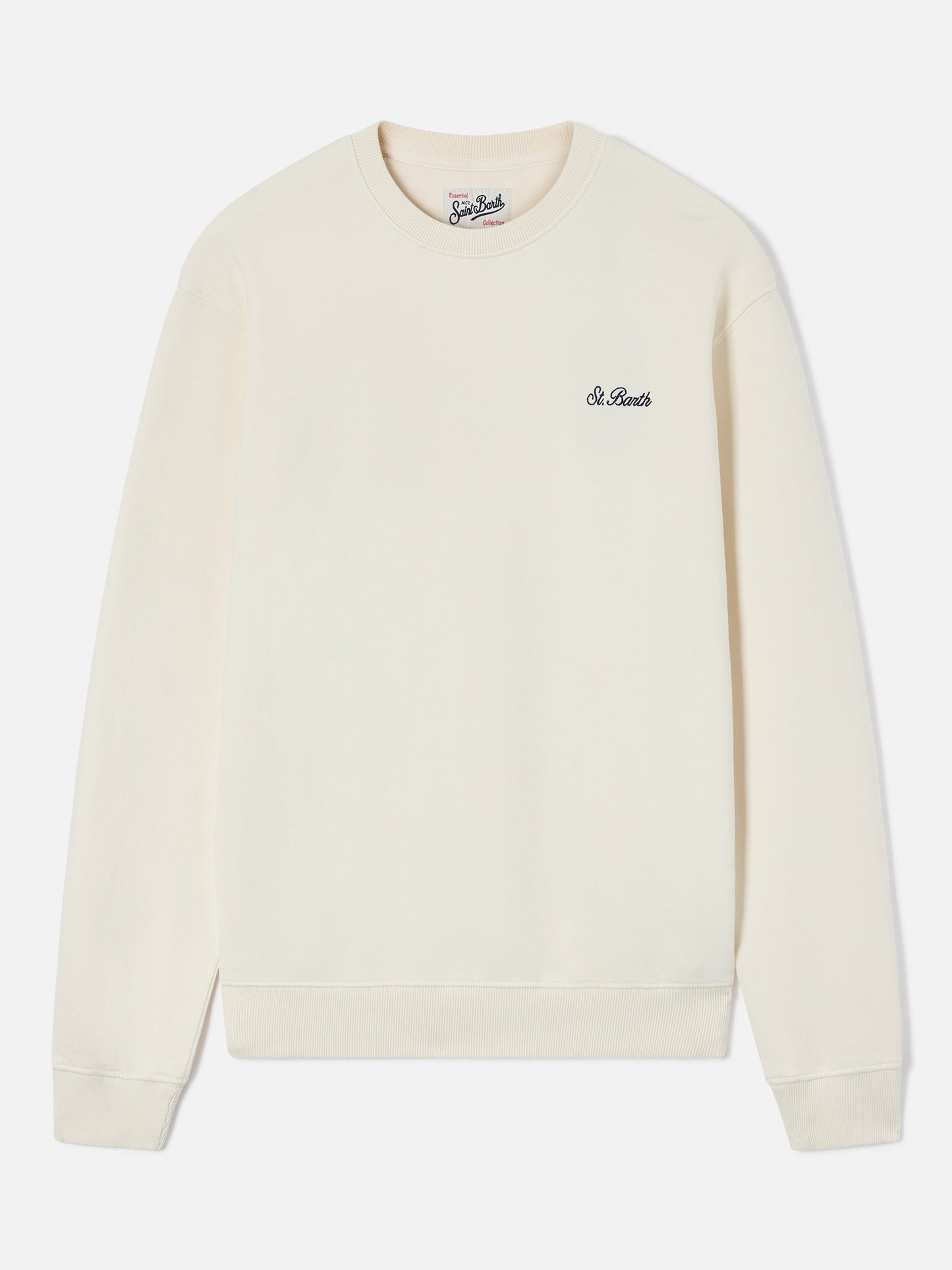 Fourseason Rundhals-Sweatshirt aus elfenbeinweißer Baumwolle 
