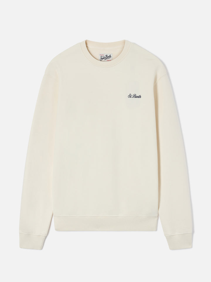 Sweat-shirt ras-du-cou Fourseason en coton blanc ivoire 