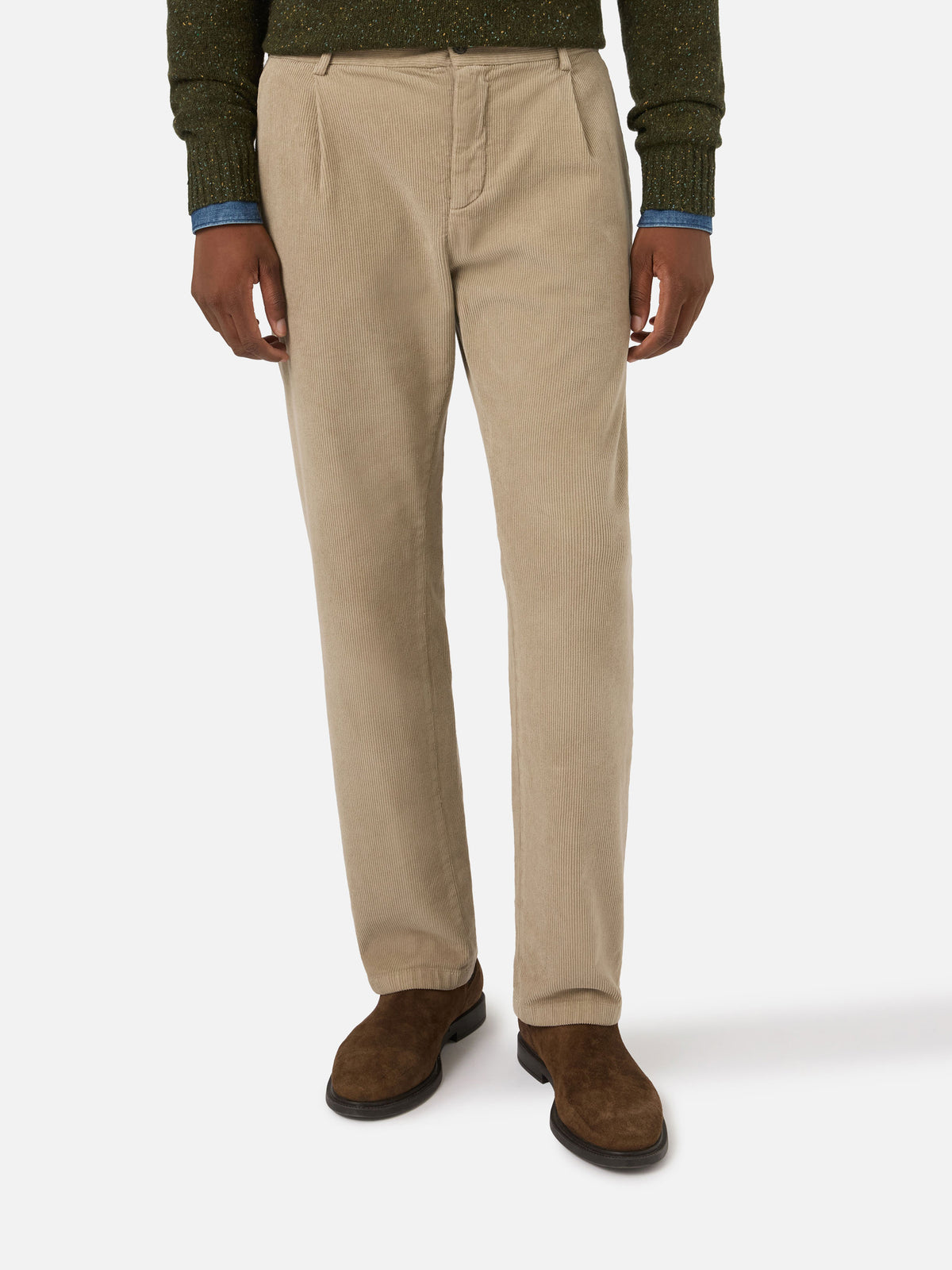 Beige Fuji corduroy trousers
