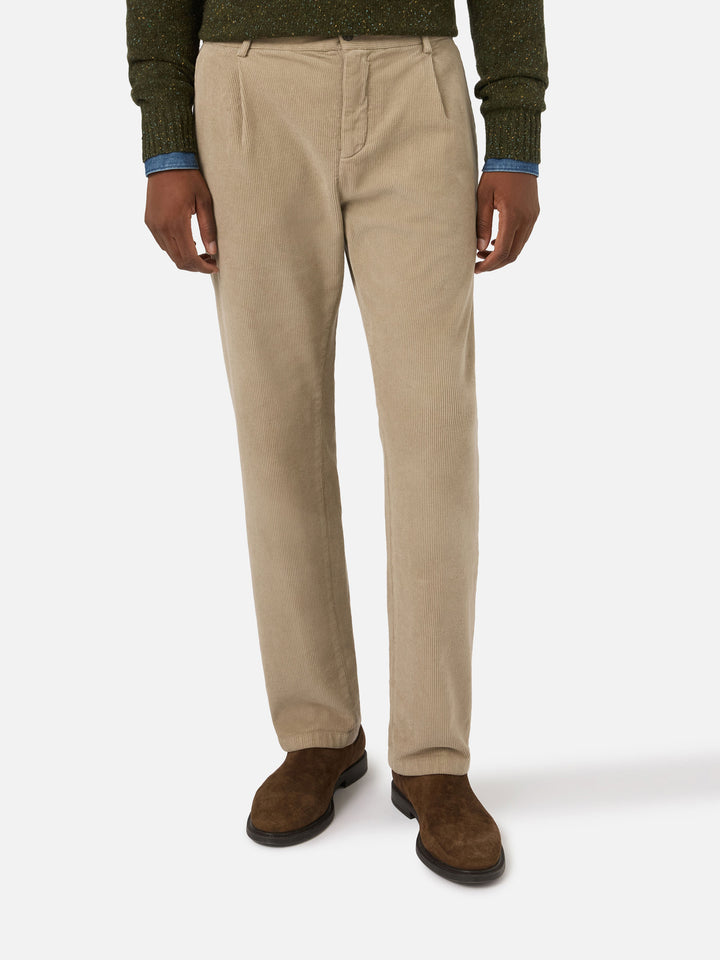 Beige Fuji corduroy trousers