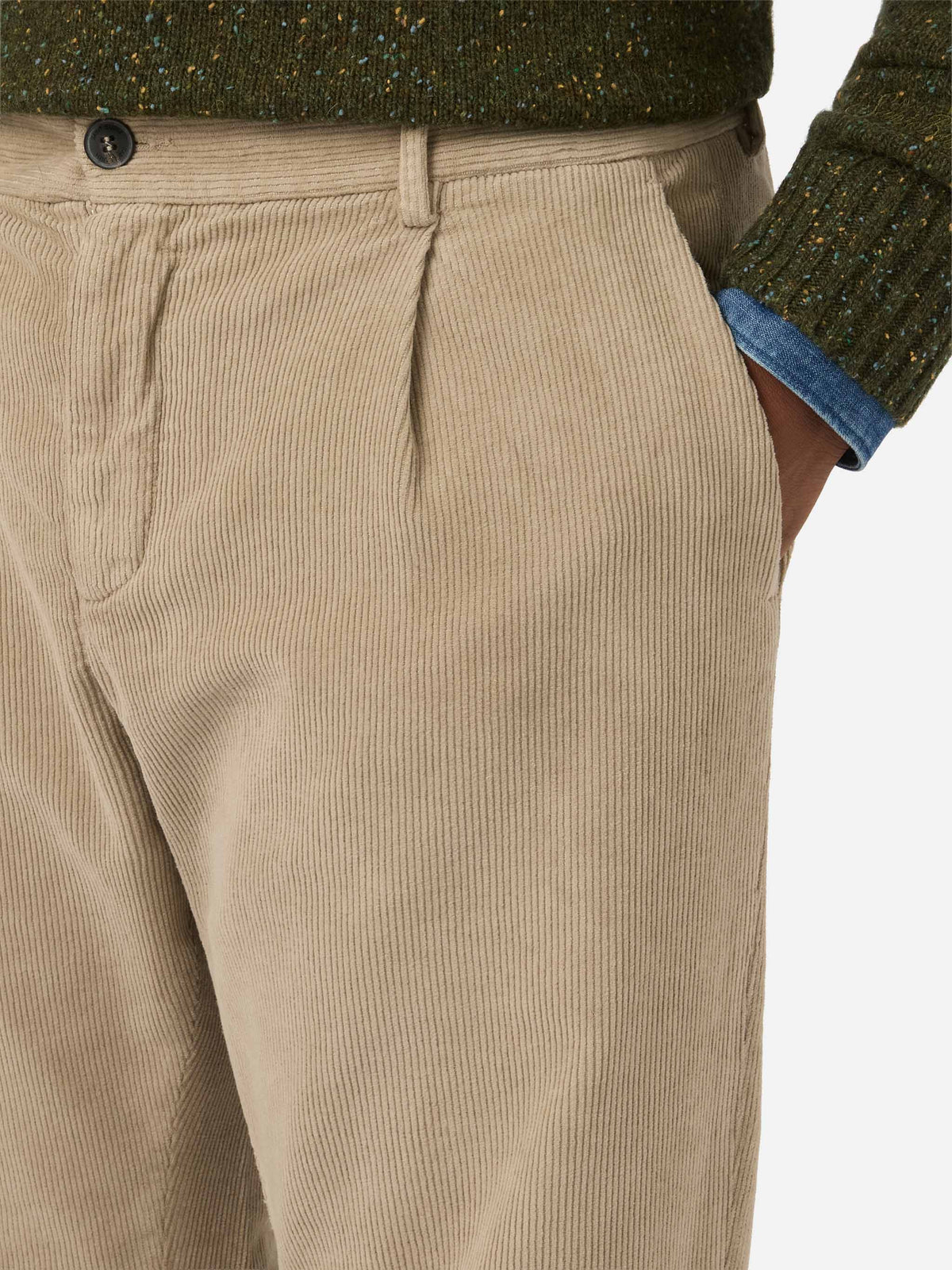 Beige Fuji corduroy trousers
