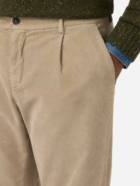Beige Fuji corduroy trousers
