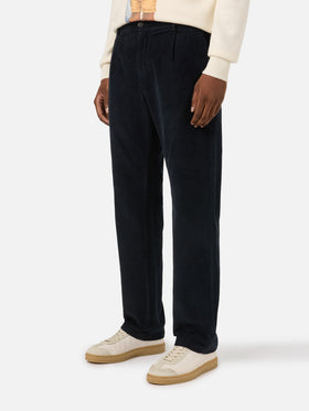 Pantalon en velours côtelé Navy blue Fuji 