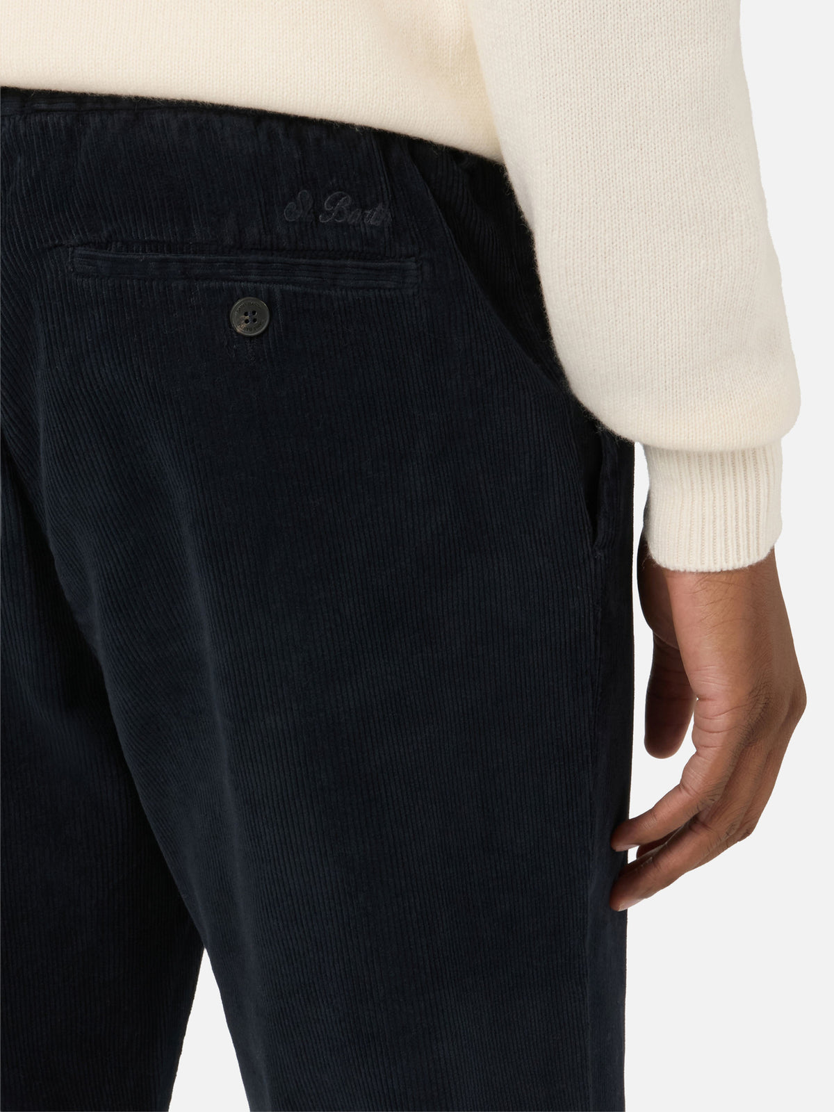 Pantalon en velours côtelé Navy blue Fuji 