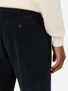 Pantalon en velours côtelé Navy blue Fuji 