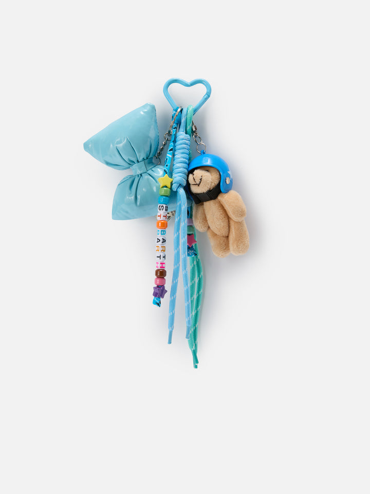 Funny Charm con fiocco imbottito e teddy decorativo
