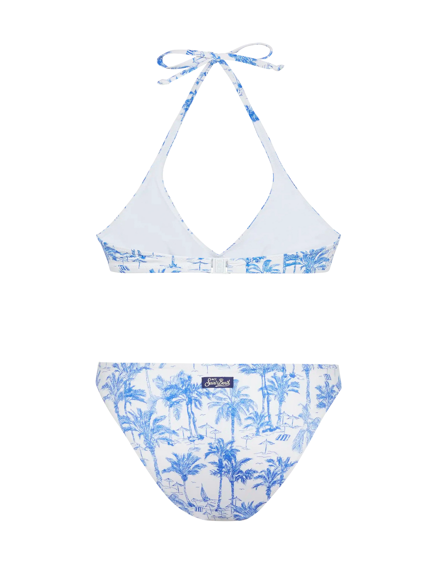 Bralette bikini Gaia Maia with toile de jouy print