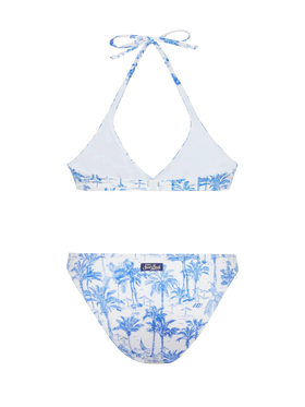 Bralette bikini Gaia Maia with toile de jouy print