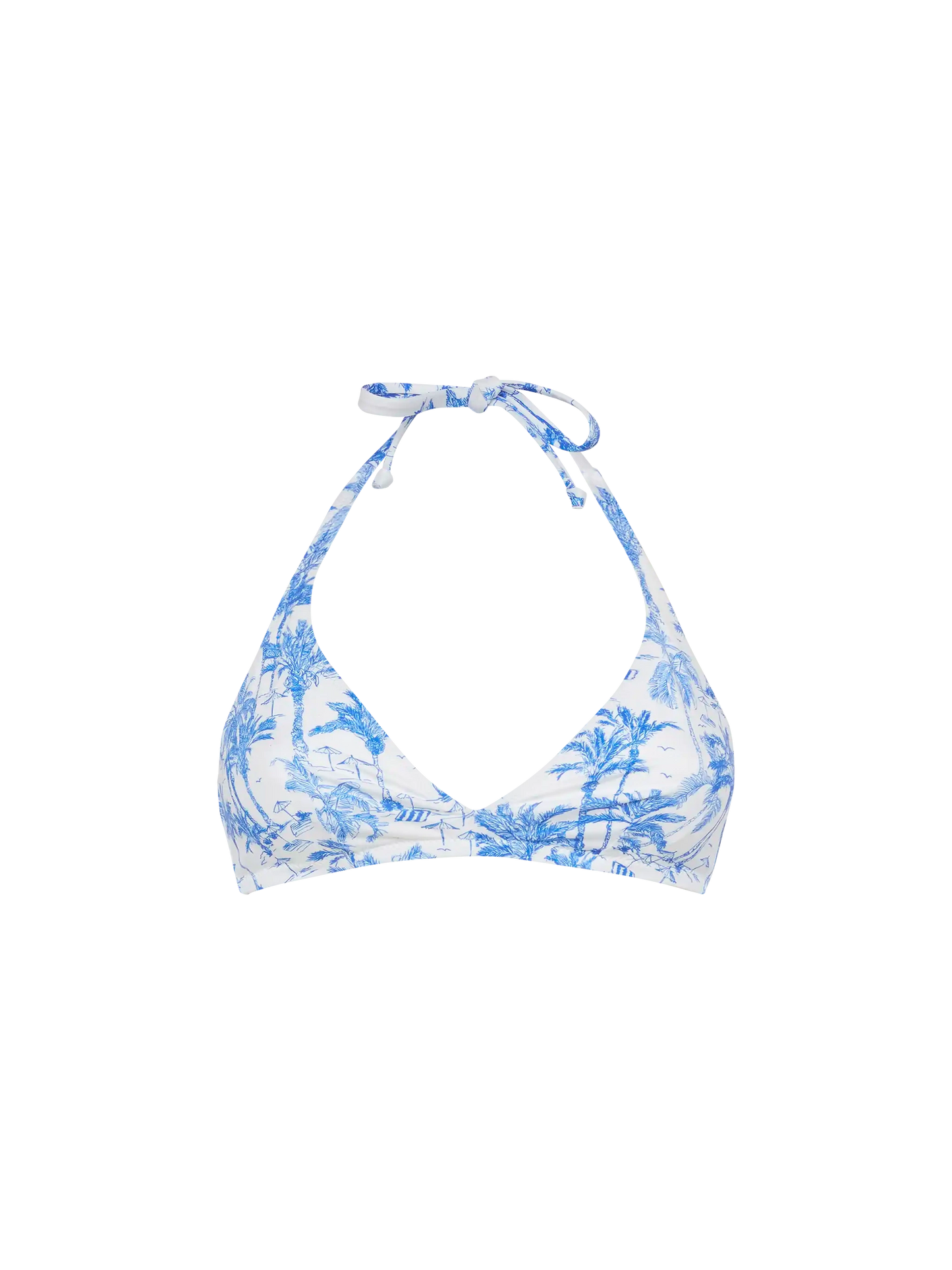Gaia triangle bralette top with toile de jouy print